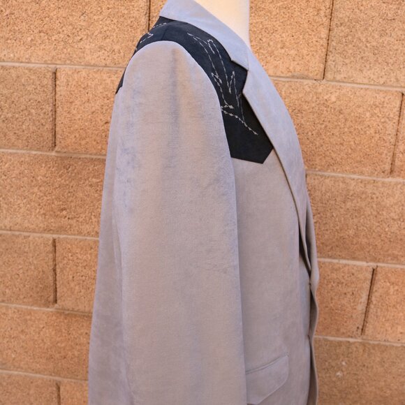 Men’s Western Suede Jacket - Vintage Rockabilly Blazer Size 46L Made In USA - Picture 9 of 16